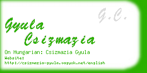 gyula csizmazia business card